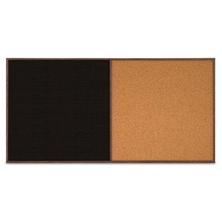 United Visual Products Enclosed Corkboard, 1 Door, 72"x48", 4" Fra UV3412-BLACK-KEYLIME